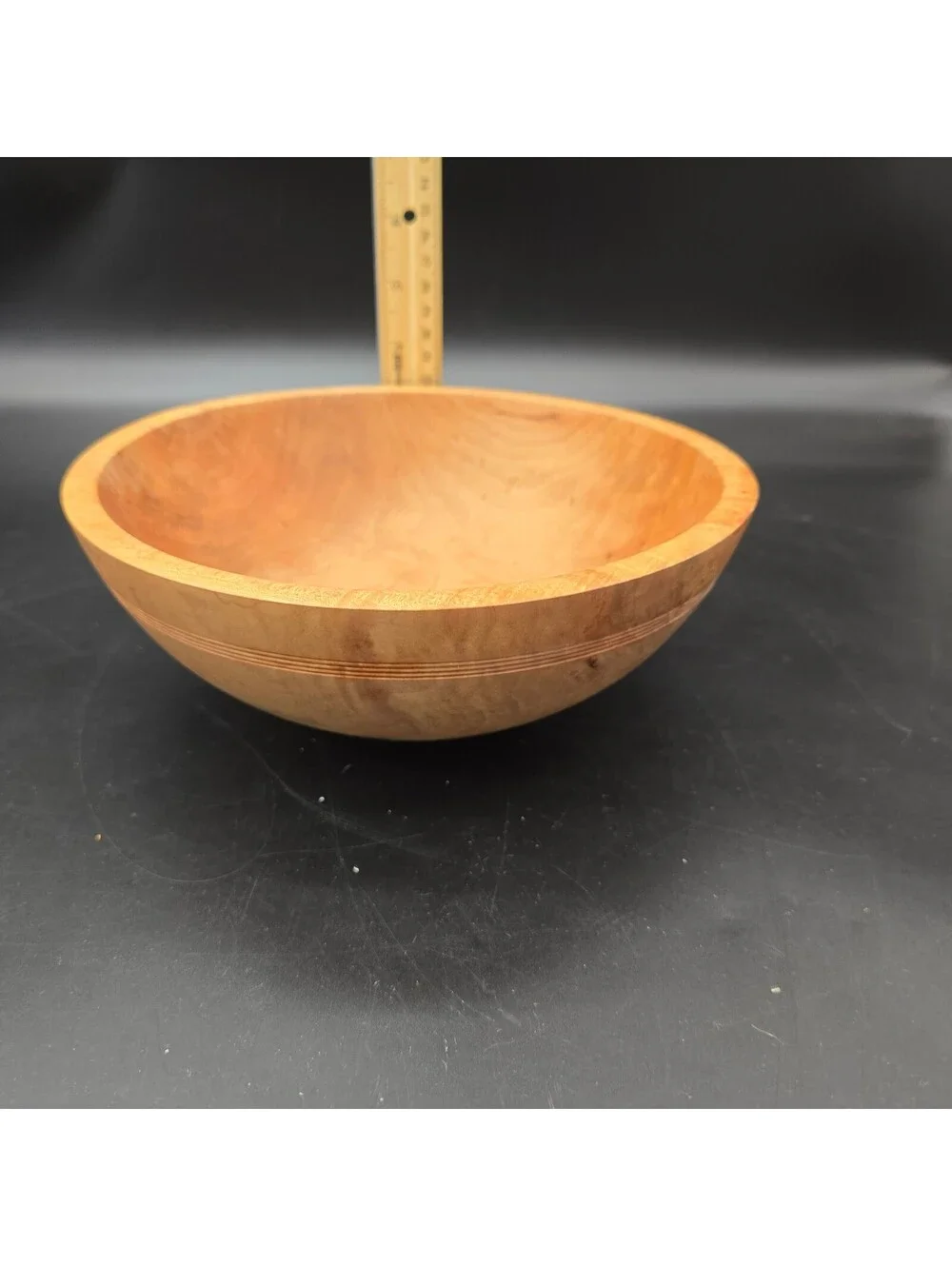 Vintage M. Kesi Hand Turned Apple Wood Bowl 10